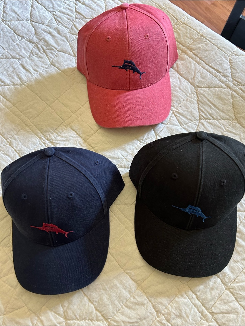 Tommy Bahama Navy, Black & Pink Marlin Logo Baseball Caps - Picture 2 of 9